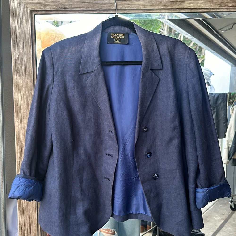 Valentino Garavani Navy Blue Blazer